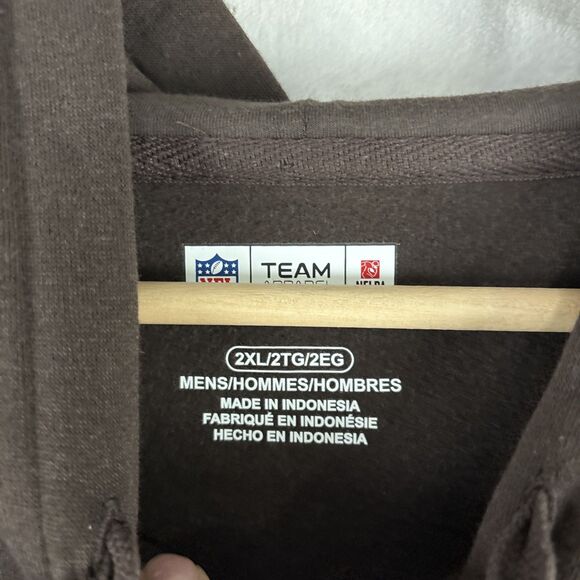 Cleveland Browns NFL Team Pullover Hoodie Embroidered Brown Size 2XL NWT - Picture 4 of 6